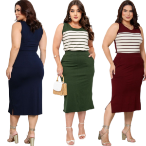 Conjunto em Viscolycra Premium Sem Mangas