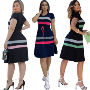 Vestido Semi Gode Cores Oscuros