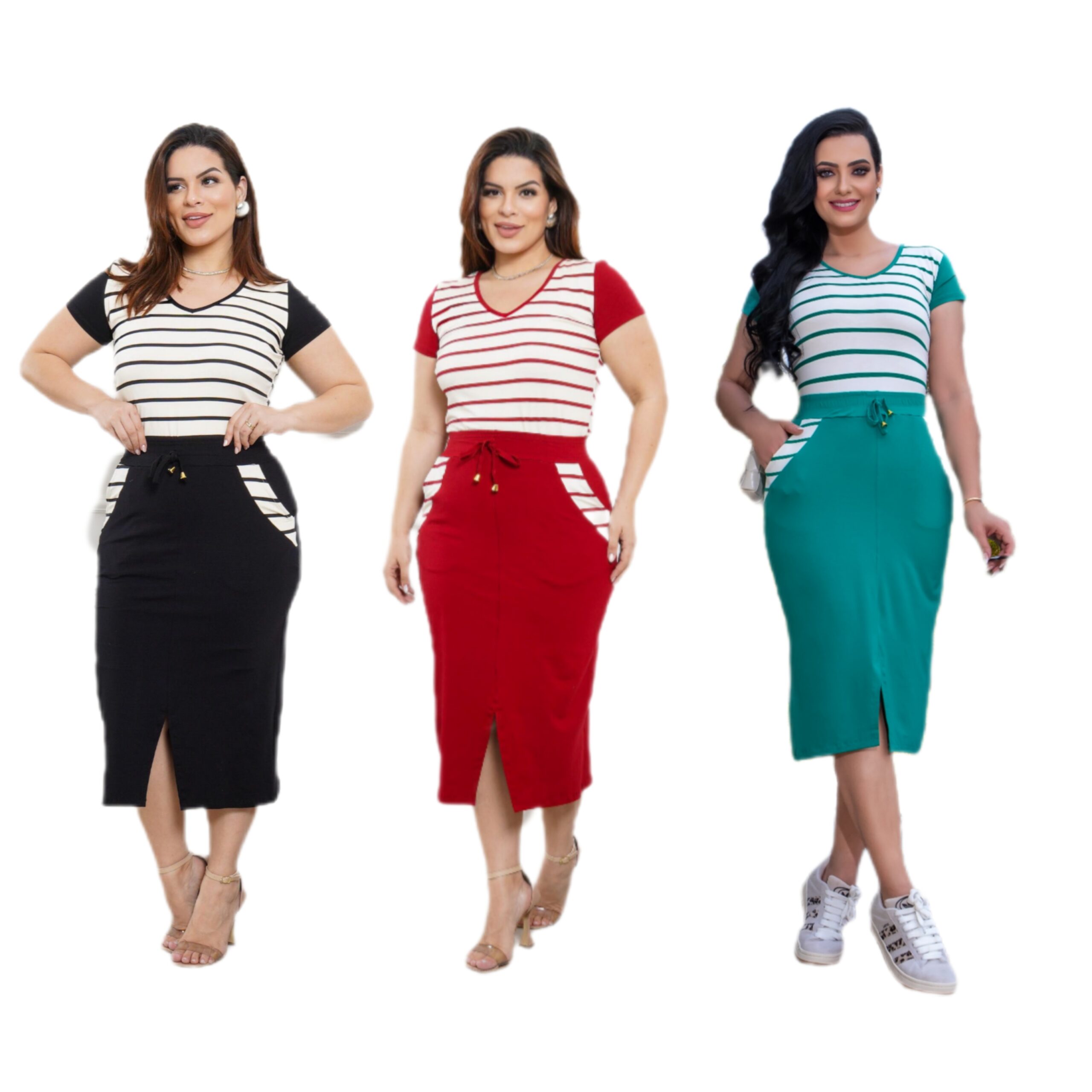 Conjunto Listrado em Viscolycra Premium