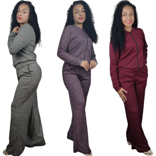 Conjunto em Canelado com Zipper