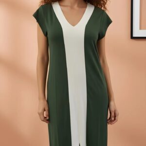 Vestido Midi Bicolor em Viscolycra Premium